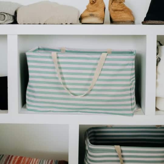 Krush Canvas Tote (Teal Stripe)